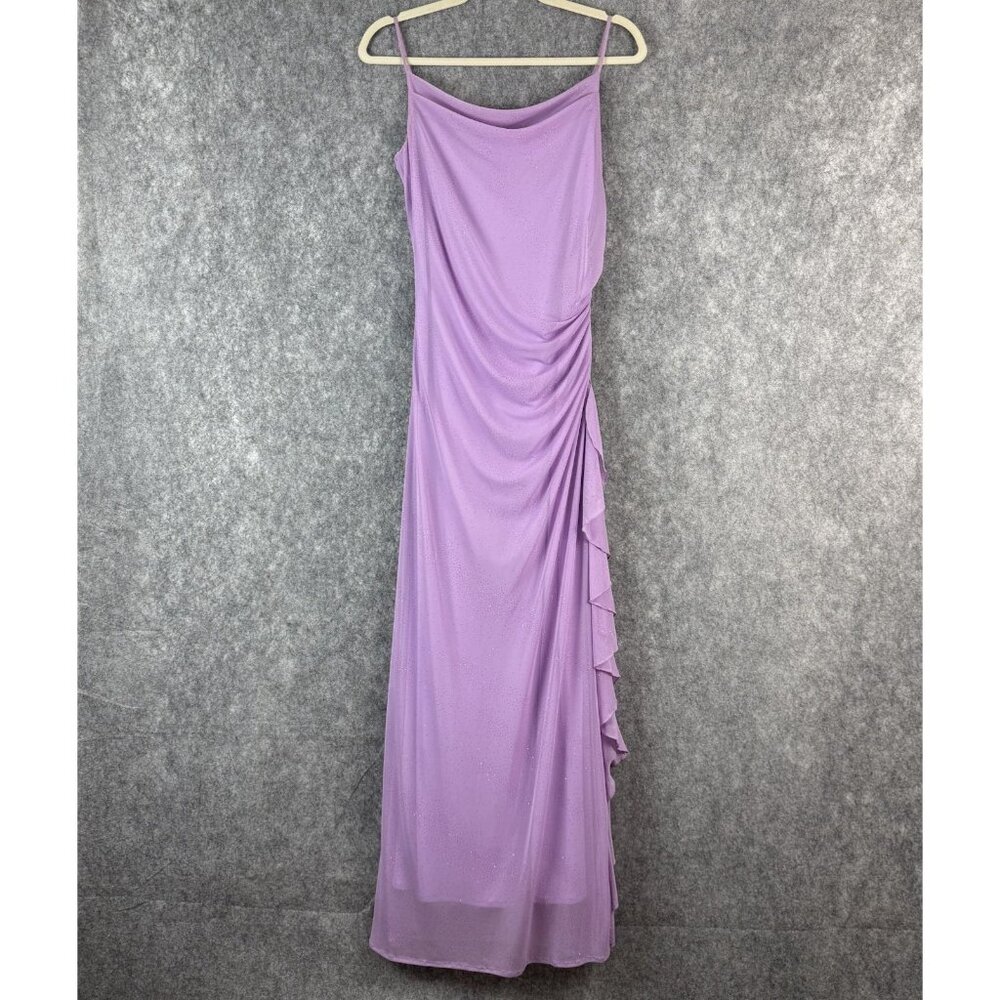 City Triangles Vtg Y2K Sparkle Maxi Dress Hoco Prom‎ Gown Sz M Purple Fairy